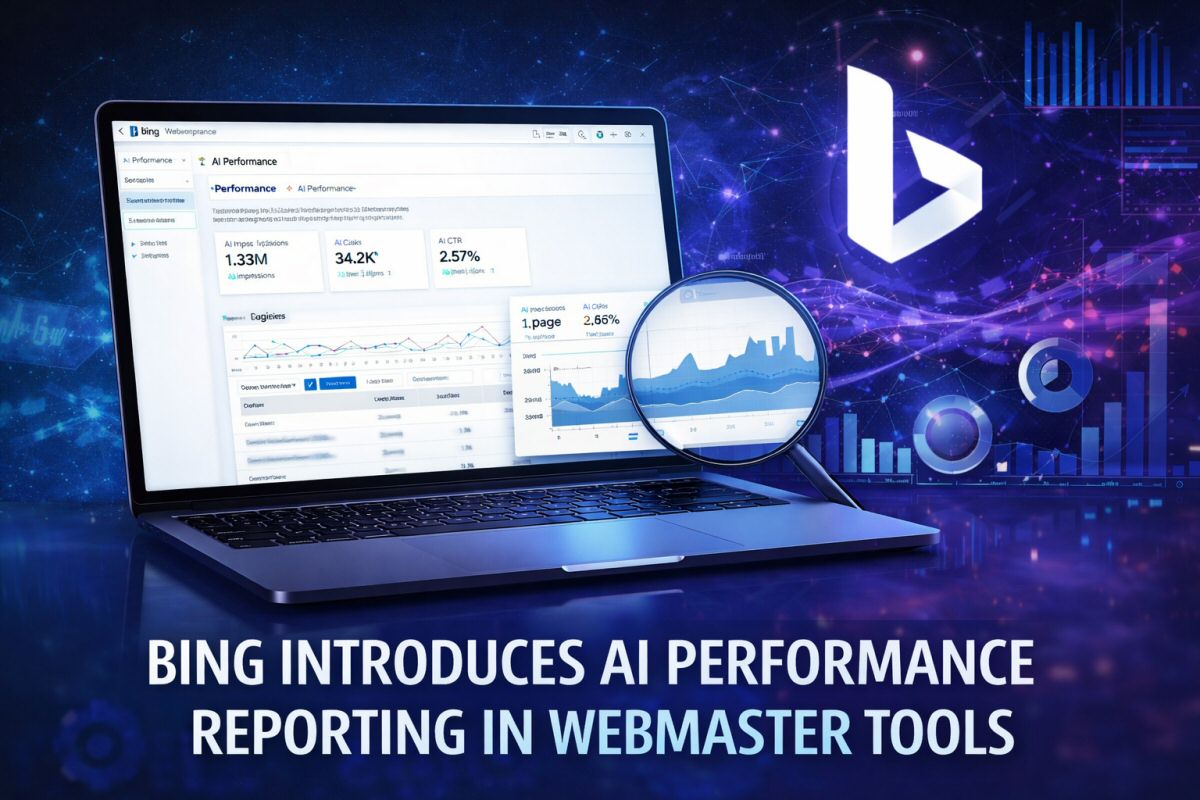 Bing Webmaster Tools AI Performance dashboard showing citation metrics for AI-generated answers