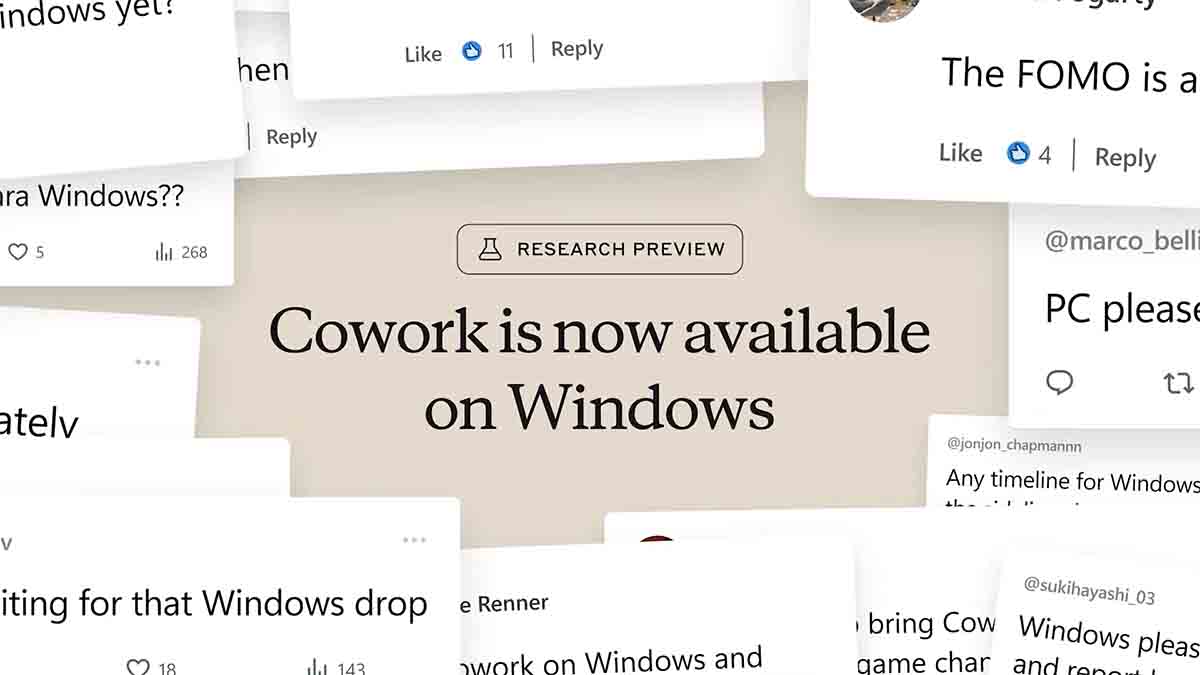 Claude Cowork is now available on Windows with full feature parity