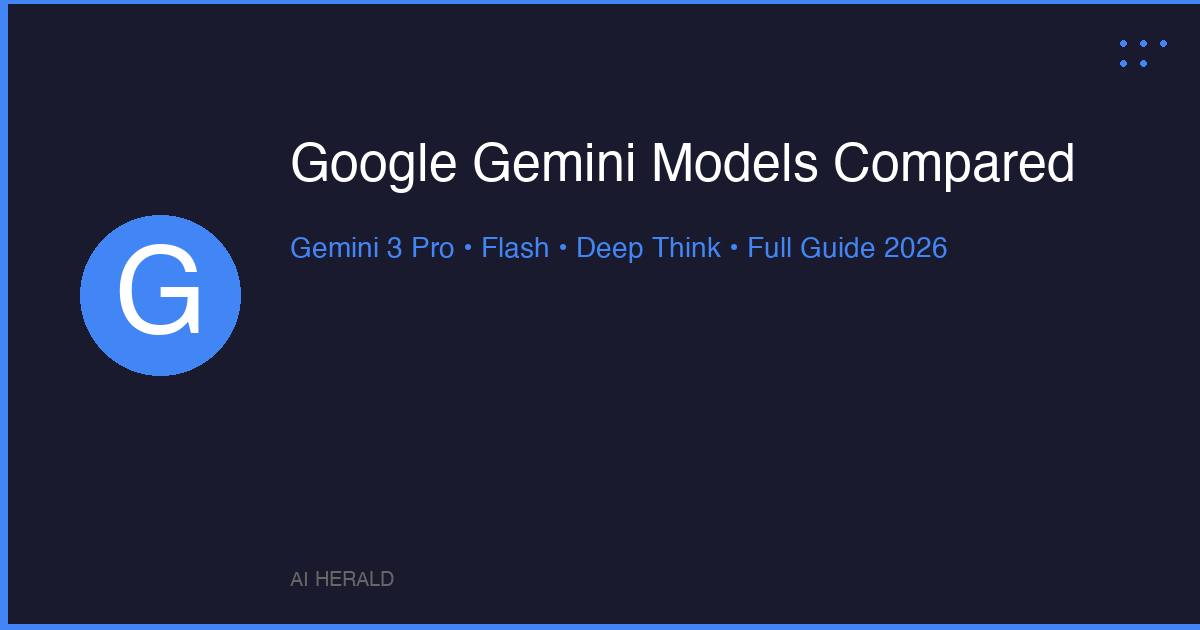 Google Gemini models compared - Gemini 3 Pro Flash and Deep Think comparison guide with specs and pricing for 2026